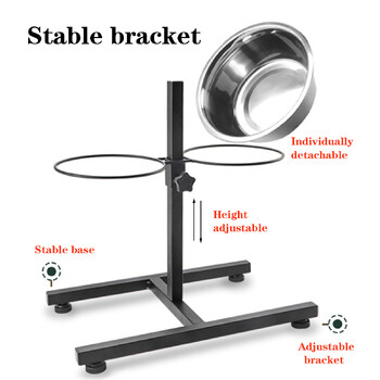 Купа за домашни любимци, котки и кучета, стояща на пода повдигаща се стойка, регулируема двойна купа за храна и вода