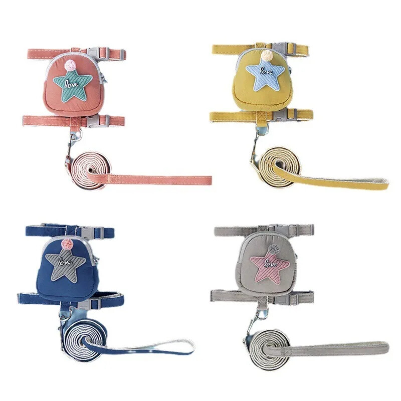 Naminių šunų petnešos su krepšiu Miela naminių gyvūnėlių kuprinė su pavadėliu, penkių smailių žvaigždučių naminių gyvūnėlių puošmena, skirta kasdieniam pasivaikščiojimui žygio treniruotėms