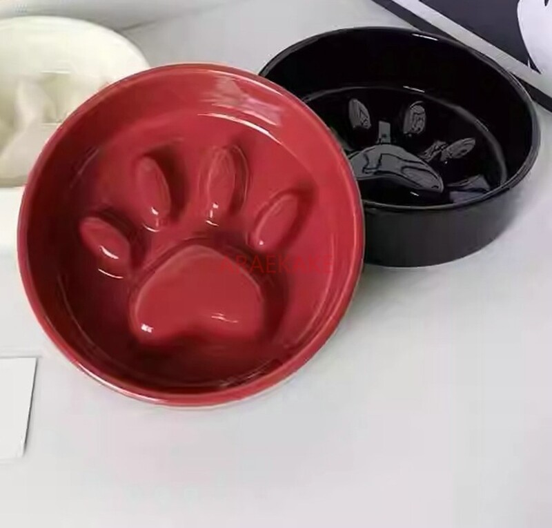 Lėto maisto dubuo Keraminis maisto dubuo šunims ir katėms Lėto maisto dubuo naminių gyvūnėlių reikmenys nuo smūgių šėryklos šunų priedų dubuo