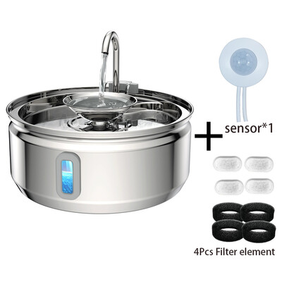 3,2 l Cat automātiskais ūdens dozators Smart Cat Fountain mājdzīvnieku automātiskais ūdens padevējs ar redzamu logu suns nerūsējošā tērauda ūdens bļoda