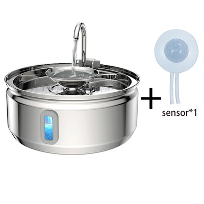 3,2 l Cat automātiskais ūdens dozators Smart Cat Fountain mājdzīvnieku automātiskais ūdens padevējs ar redzamu logu suns nerūsējošā tērauda ūdens bļoda