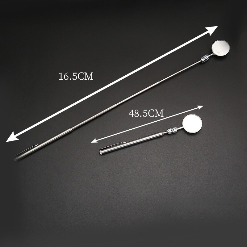 360 ištraukiamas teleskopinis tikrinimo aptikimo lęšis su apvaliu veidrodžiu sidabro spalvos kišeninis segtukas Naujas automobilio įrankis Prailginamas „pasidaryk pats“ įrankis