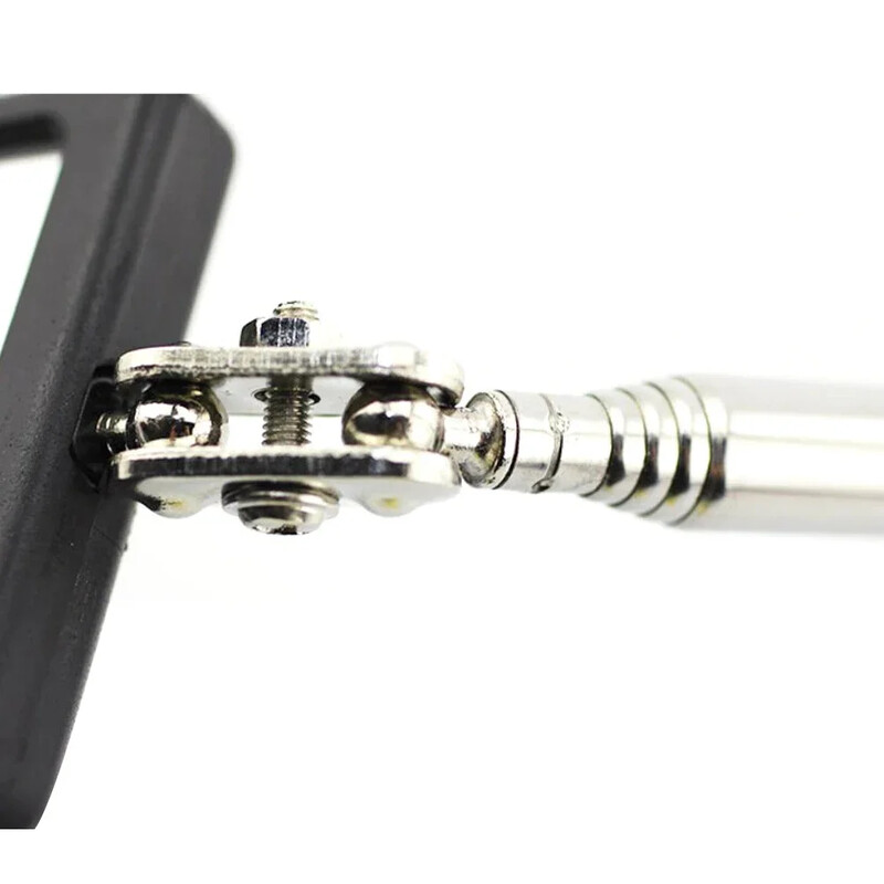 Automobilio veidrodėlis, nešiojamasis teleskopinis lanksčios galvutės tikrinimo veidrodėlis LED šviesa, reguliuojama 360 laipsnių pasukama žiūrėjimo automatiniai rankiniai įrankiai