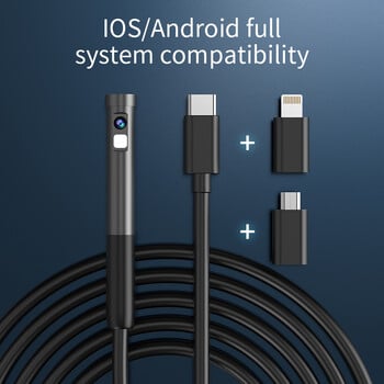 Ендоскопска инспекционна камера 3 в 1 Micro USB/Type-C Мини инспекционна камера за IOS iPhone Водоустойчив тръбопроводен бороскоп