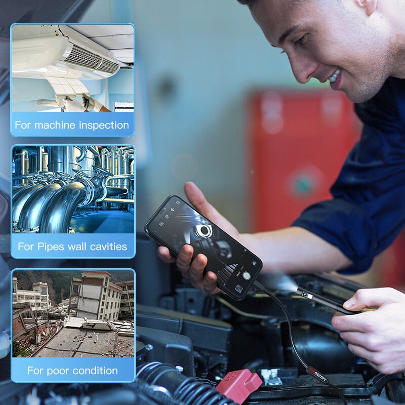 Endoskopo tikrinimo kamera 3 viename mikro USB / C tipo mini tikrinimo kamera, skirta IOS iPhone vandeniui atspariam vamzdyno boreskopui
