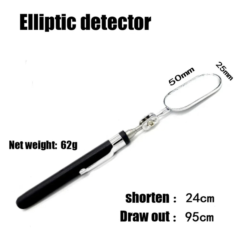 360° pārbaudes spoguļa LED gaismas teleskopiskie spoguļi, pagarināmie mehāniskie instrumenti pārbaudes spoguļa teleskopiskā roktura remonta instrumenti