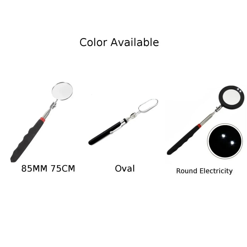 360° pārbaudes spoguļa LED gaismas teleskopiskie spoguļi, pagarināmie mehāniskie instrumenti pārbaudes spoguļa teleskopiskā roktura remonta instrumenti