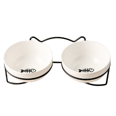 500 ml naminių gyvūnėlių keraminis dubuo kačiukui šuniukas keraminis dubuo vandens tiektuvas kačių ėdalo šėrimo indų dozatorius su pakeltu stovu katės priedais