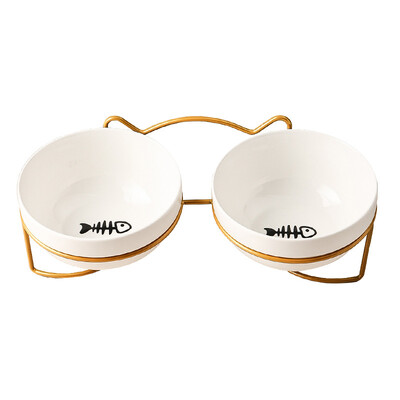 500 ml naminių gyvūnėlių keraminis dubuo kačiukui šuniukas keraminis dubuo vandens tiektuvas kačių ėdalo šėrimo indų dozatorius su pakeltu stovu katės priedais