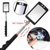 Pārbaudes spogulis ar LED apgaismojumu 360° teleskopiskā noteikšanas lēca kvadrātveida ievelkama automašīnas dzinēja šasijas mehāniķa remonta rīks