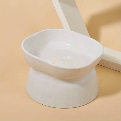 Klasikinės kaklo apsaugos ir neapvirtimo kačių stalo reikmenys su dideliu atidarymu ir plastikiniu kačių dubenėliu aukštai kojai