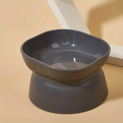 Klasikinės kaklo apsaugos ir neapvirtimo kačių stalo reikmenys su dideliu atidarymu ir plastikiniu kačių dubenėliu aukštai kojai