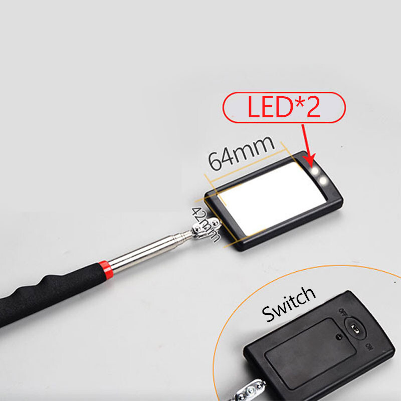 Oglindă de inspecție telescopică pentru mașină Endoscop portabil cu lumină 2LED 360° Șasiu automat Vizualizare unghiulară Instrument de detectare auto