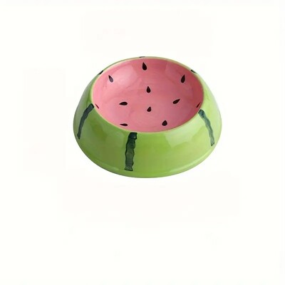 Vaisių dizaino naminių kačių dubuo Keraminis kačių ėdalo ir vandens tiektuvas, mažinantis apyvartą kačių tiektuvas, baseinas arbūzas braškių moliūgų apelsinas