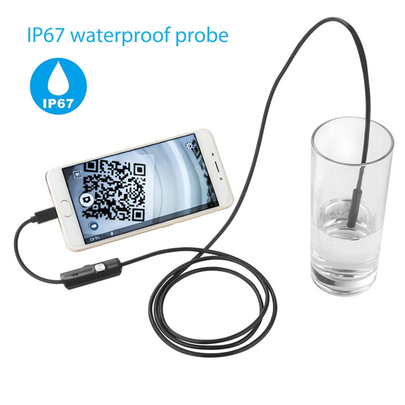 Veekindel 5,5 mm endoskoopkaamera reguleeritav 6 LED tööstusliku endoskoobi kaamera painduva traadiga kontrollimise boreskoobi kaamera autole