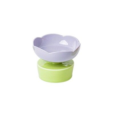 Mājdzīvnieku barošanas bļoda Radoša zieda formas suņu kaķu barotava Keramika Ūdens bļoda kaķēnu barības trauks Mājdzīvnieku piederumi