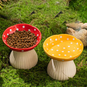 Keramikas kaķu bļoda, radoša jauka kucēnu suņu barotava mājdzīvnieku barošana un ūdens ēšanas bļoda dzeramā porcelāna mājdzīvnieku piederumi