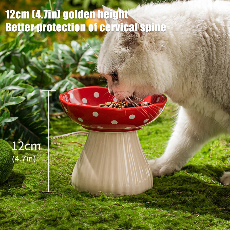 Keramikas kaķu bļoda, radoša jauka kucēnu suņu barotava mājdzīvnieku barošana un ūdens ēšanas bļoda dzeramā porcelāna mājdzīvnieku piederumi