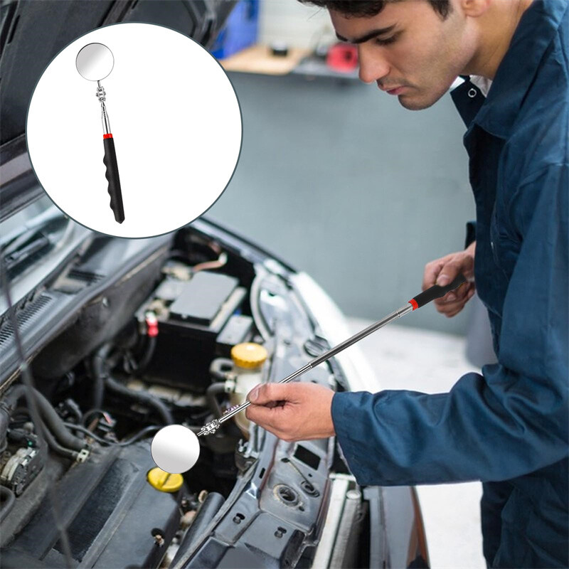 360 ištraukiamas teleskopinis tikrinimo aptikimo lęšis, apvalus veidrodis, sidabrinis kišeninis segtukas Nauji automobilio įrankiai išplečia nuo 7–1/4 colio iki 30 colių „pasidaryk pats“