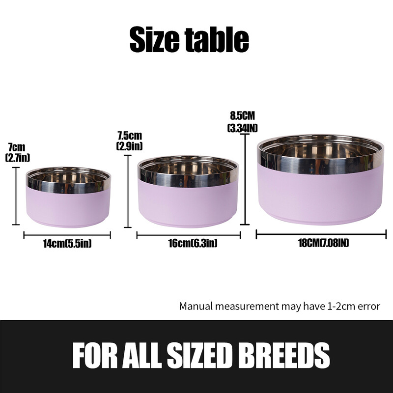 1 vnt. apvalus sutirštintas nerūdijančio plieno dubuo šuniui, stilingas vienspalvis, neslystantis dubuo katėms ir šunims, tinkamas viduje ir lauke