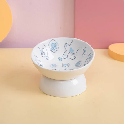 Katės dubuo keraminis naminių gyvūnėlių ėdalo vandens indas kačių ėdalas apsaugo gimdos kaklelio slankstelį įstrižai atsidarantis naminiams gyvūnėliams aukštai pėdai skirtas dubuo katėms