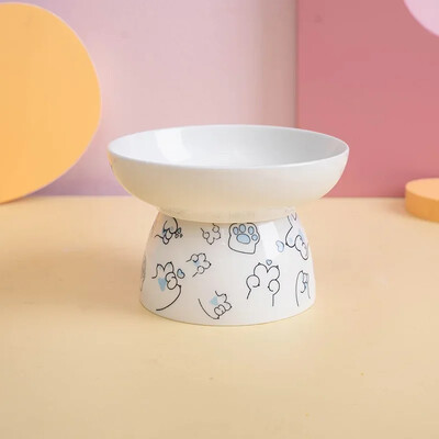 Katės dubuo keraminis naminių gyvūnėlių ėdalo vandens indas kačių ėdalas apsaugo gimdos kaklelio slankstelį įstrižai atsidarantis naminiams gyvūnėliams aukštai pėdai skirtas dubuo katėms