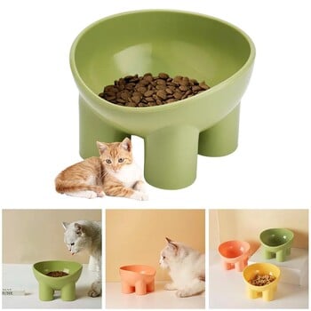 Купа за котешка храна Macron Color Thick Legs High Feet Stable Food Dog 4-Color Pet Grade Drop Eat Food Water Dish Anti Bowl Suppli O9H0