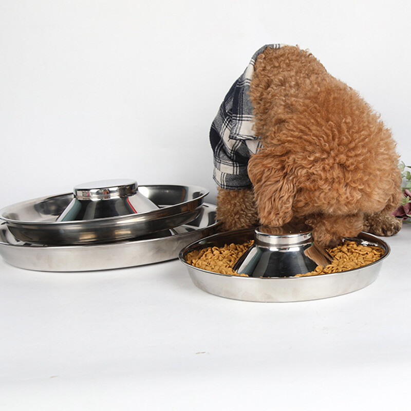 Miska z nehrdzavejúcej ocele pre psov, zahustená kŕmna doska pre šteniatka, kŕmidlo z nehrdzavejúcej ocele pre odstavovanie, strieborná kŕmidlo z nehrdzavejúcej ocele, nádrž na vodu pre domáce zvieratá, kŕmidlo pre domáce zvieratá