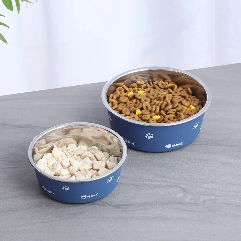 200/900 ml boluri din oțel inoxidabil pentru câini castron antiderapant pentru hrănitor pentru animale de companie castron pisică câine cățeluș pisoi castron cu apă pentru hrană pentru animale de companie