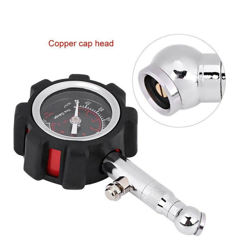 100 PSI padangų slėgio matuoklis su atstatymo funkcija Automobilio oro slėgio padangų matuoklis, tinkantis automobiliui sunkvežimiui motociklui dviračiui automobiliui profesionalūs įrankiai