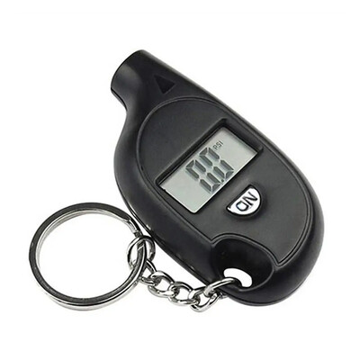 Mini atslēgu piekariņa stila riepu mērītājs digitālais LCD displejs riepu mērītājs Motocikls Auto Signalizācija Automašīnas testeris Automašīnas riepu spiediena gaisa drošība E7E3
