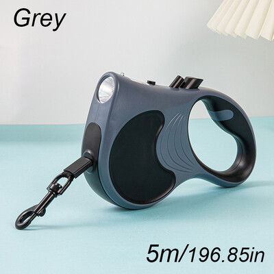 5 m automatinis ištraukiamas šunų pavadėlis LED Šviečiantys įkraunami šviečiantys dirželiai šunims Reguliuojami naminiams gyvūnėliams vaikščioti bėgimo pavadėliai