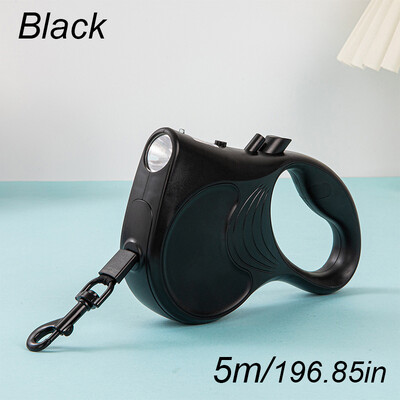 5 m automatinis ištraukiamas šunų pavadėlis LED Šviečiantys įkraunami šviečiantys dirželiai šunims Reguliuojami naminiams gyvūnėliams vaikščioti bėgimo pavadėliai