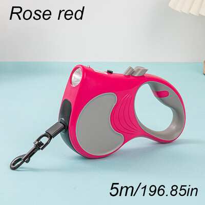 5 m automatinis ištraukiamas šunų pavadėlis LED Šviečiantys įkraunami šviečiantys dirželiai šunims Reguliuojami naminiams gyvūnėliams vaikščioti bėgimo pavadėliai