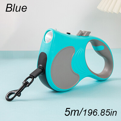 5 m automatinis ištraukiamas šunų pavadėlis LED Šviečiantys įkraunami šviečiantys dirželiai šunims Reguliuojami naminiams gyvūnėliams vaikščioti bėgimo pavadėliai