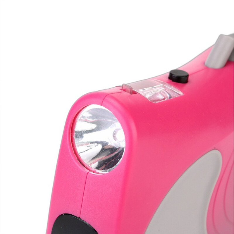 5 m automatinis ištraukiamas šunų pavadėlis LED Šviečiantys įkraunami šviečiantys dirželiai šunims Reguliuojami naminiams gyvūnėliams vaikščioti bėgimo pavadėliai