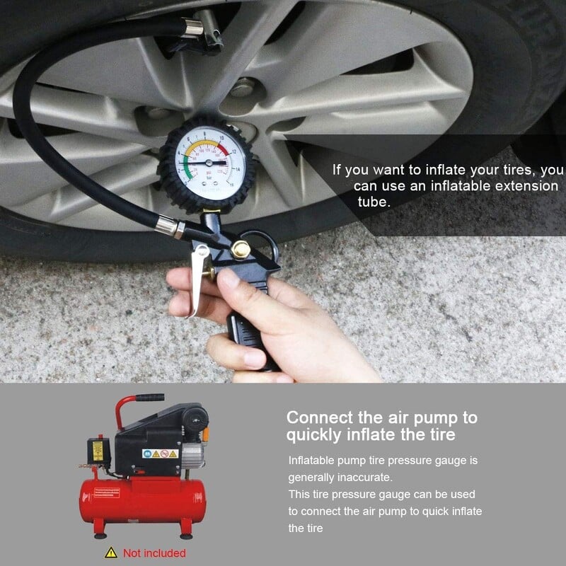 2023. aasta digitaalne osutiga auto EU-rehvi õhurõhu mõõtur 0–220 Psi ülitäpse sõiduki testeri rõhkude jälgimine