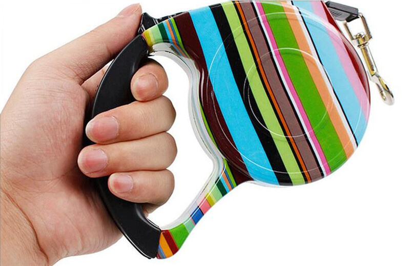 Ištraukiamas pavadėlis šuniui, spausdinamas gėlių pavadėlis šuniui, mažas, vidutinis, didelis augintinis, katė iki 30 kg, 5 m