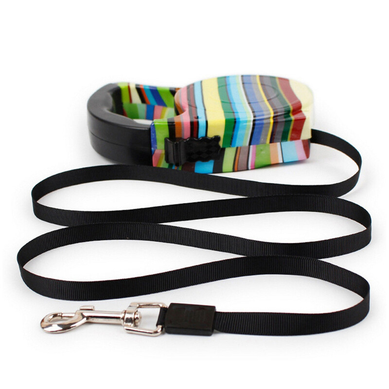 Ištraukiamas pavadėlis šuniui, spausdinamas gėlių pavadėlis šuniui, mažas, vidutinis, didelis augintinis, katė iki 30 kg, 5 m