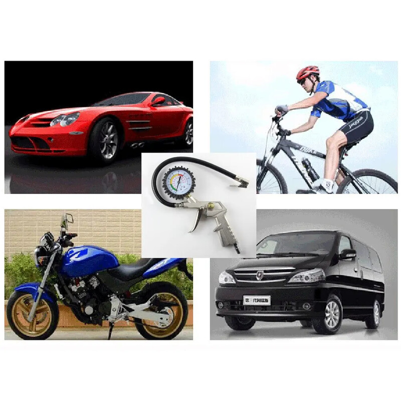 220PSI automobilių motociklų daugiafunkcis oro slėgio stebėjimo matuoklis oro kompresoriaus matuoklio pripūtimo siurblio įrankiai