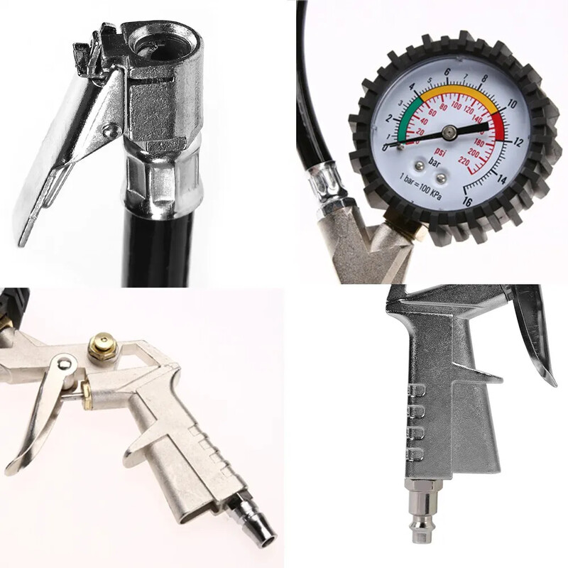 220PSI automobilių motociklų daugiafunkcis oro slėgio stebėjimo matuoklis oro kompresoriaus matuoklio pripūtimo siurblio įrankiai