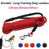 Suņu apmācības siksna 50 FT 30 FT 15 FT 10 FT mājdzīvnieku suņu pavada neilona, gara virve, mīksts polsterēts rokturis lieliem vidējiem maziem suņiem