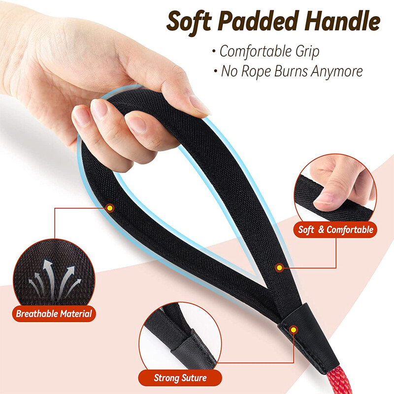 Suņu apmācības siksna 50 FT 30 FT 15 FT 10 FT mājdzīvnieku suņu pavada neilona, gara virve, mīksts polsterēts rokturis lieliem vidējiem maziem suņiem