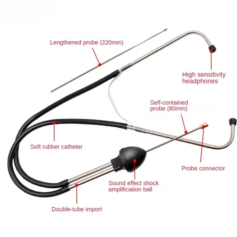 1vnt automatinis cilindrinis stetoskopas, mechanika stetoskopas automobilio variklio bloko diagnostikos automobilių variklio klausos įrankis automobilio aptikimas