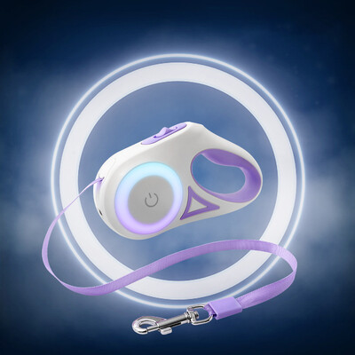 3M/5M automatické navíjacie vodítko pre psa s baterkou, LED svietiace v noci, vodítko na chôdzu, odolné nylonové vonkajšie vodítko pre psa