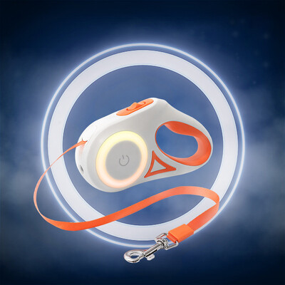 3M/5M automatické navíjacie vodítko pre psa s baterkou, LED svietiace v noci, vodítko na chôdzu, odolné nylonové vonkajšie vodítko pre psa