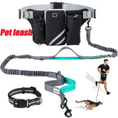 Lauko naminių gyvūnėlių dresavimo juosmens komplektas Reguliuojamas daugiafunkcis bėgimo pratimų juosmens komplektas šunų vaikščiojimas su pavadėliu