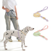 Suņu siksna Pet Summer Favor PVC siksna un neilona modes virve maziem un vidējiem suņiem pastaigu skriešanai Roku austa josta Jauna