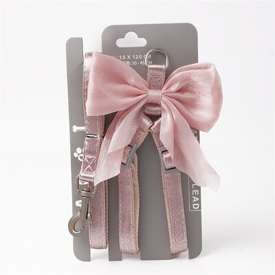 Šuns dirželis odinis vakarinės suknelės lanko kaklo rinkinys Reguliuojamas mielas šuns dirželis, tinkamas mažam ir vidutiniam augintiniui kačių antkakliui.