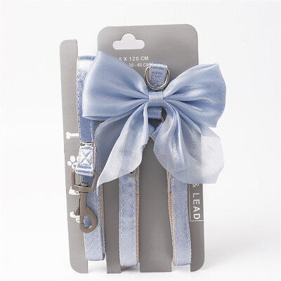 Šuns dirželis odinis vakarinės suknelės lanko kaklo rinkinys Reguliuojamas mielas šuns dirželis, tinkamas mažam ir vidutiniam augintiniui kačių antkakliui.